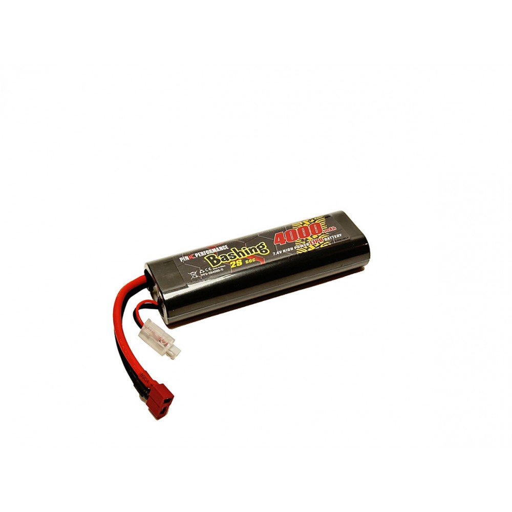 PINK Bashing LiPo 2S 7.4V-4000-50C (Deans) 139x47x25mm 240g Round