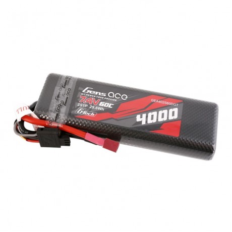 GENS ACE Bashing LiPo 2S 7.4V-4000-60C (Deans) 139x47x23mm 225g G-Tech