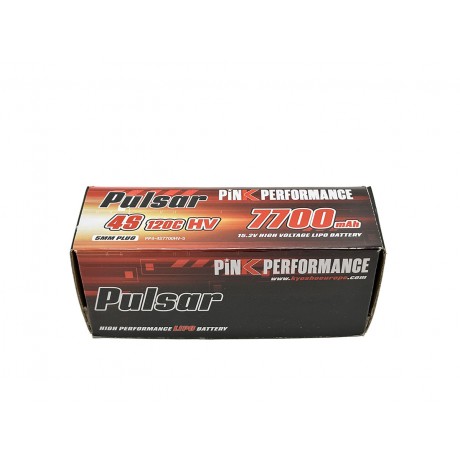 PINK Performance Pulsar LiPo 4S 15.2V-7700-120C(5mm) 139x47x48mm 600g