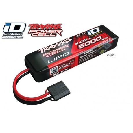 TRAXXAS 2872X LiPo Power Cell 5000mAh 11.1V 3s 25C with iD plug (L155xH25xW45mm)