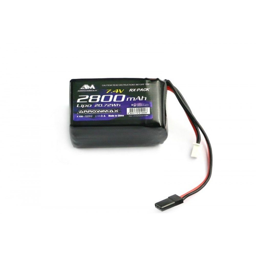 ARROWMAX Lipo 2800mAh 2S RX 7.4V Hump Pack 