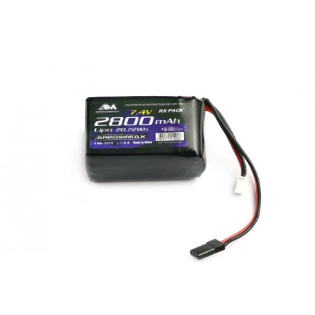 ARROWMAX Lipo 2800mAh 2S RX 7.4V Hump Pack 