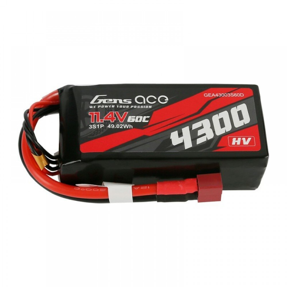 GENS ace Crawler LiPo 3S 11.4V-4300-60C(Deans) 91x41x30mm 243g