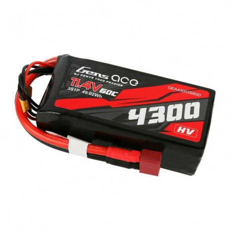 GENS ace Crawler LiPo 3S 11.4V-4300-60C(Deans) 91x41x30mm 243g