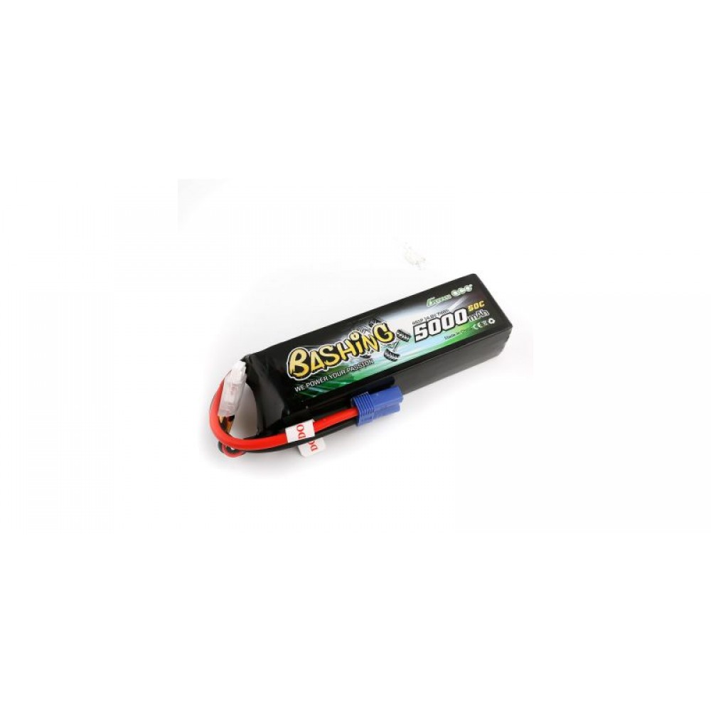 GENS ace Battery LiPo 4S 14.8V-5000-60C (EC5) 136x42x34mm 440g Soft