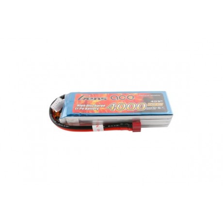 GENS ace Battery LiPo 4S 14.8V-4000-30C(Deans) 142x42x32mm 370g