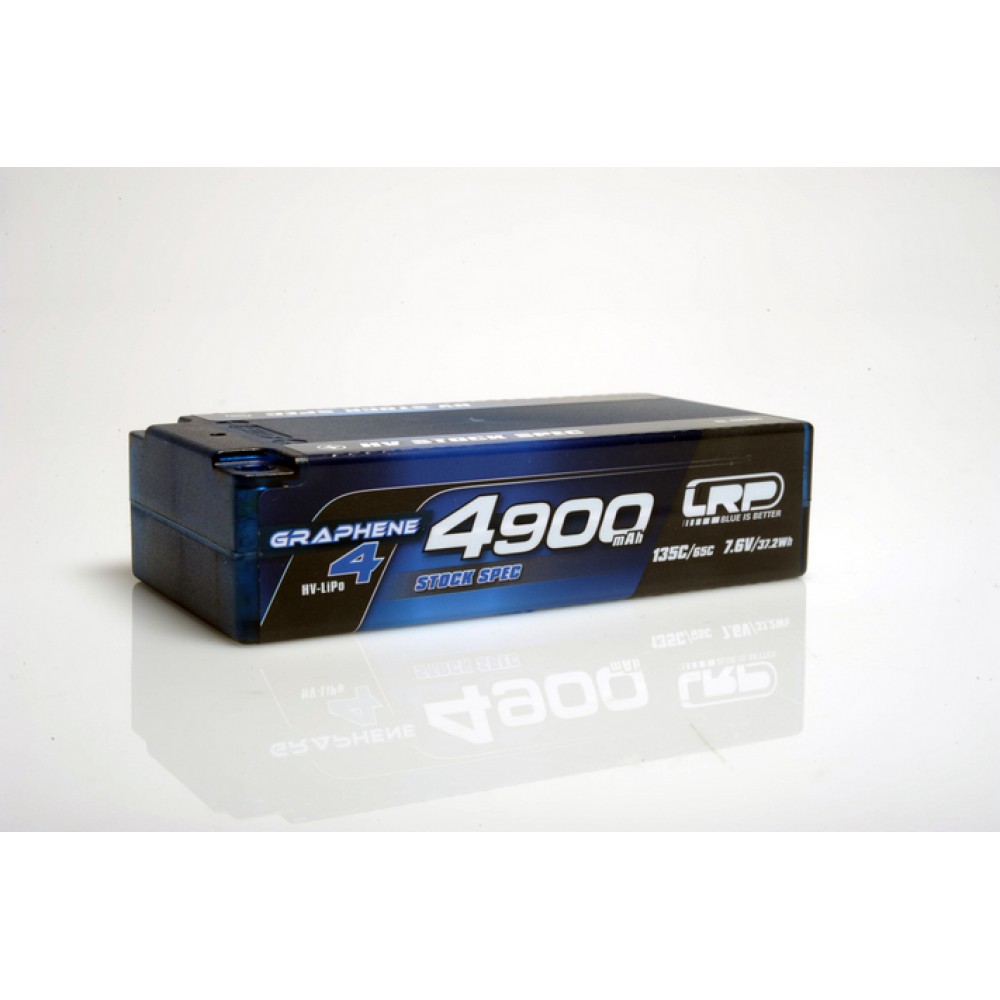 LRP HV STOCK SPEC SHORTY GRAPHENE-4 4900MAH HARDCASE BATTERY - 7.6V LIPO - 135C/65C - 210G