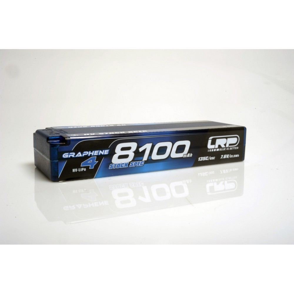 LRP HV STOCK SPEC GRAPHENE-4 8100MAH HARDCASE BATTERY - 7.6V LIPO - 135C/65C - 327G