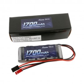 GENS ace Rx Battery NiMh 6.0V-1700Mah (Dual JR-JST) 125g - Straight 
