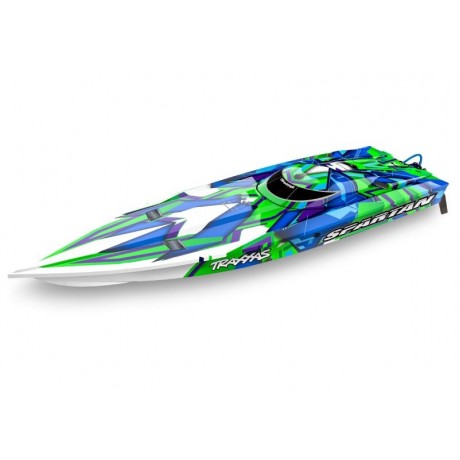 TRAXXAS SPARTAN GREEN brushless racing boat without battery and charger