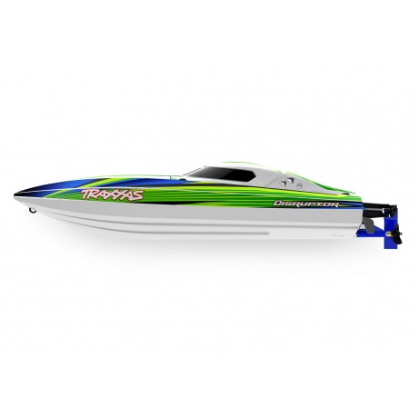 TRAXXAS DISRUPTOR VXL-4s GREEN V-hull boat self-righting without battery & charger 