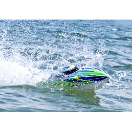 TRAXXAS DISRUPTOR VXL-4s GREEN V-hull boat self-righting without battery & charger  