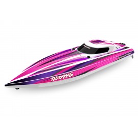 TRAXXAS DISRUPTOR VXL-4s PINK V-hull boat self-righting without battery & charger  
