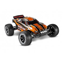 TRAXXAS RUSTLER ORANGE 1/10 2WD RTR TRUCK BRUSHED LED LIGHT 