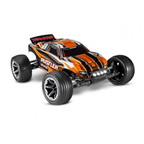 TRAXXAS RUSTLER ORANGE 1/10 2WD RTR TRUCK BRUSHED LED LIGHT 