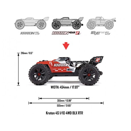 ARRMA Kraton 4S V2 BLX 1/10 4WD RTR (Red)