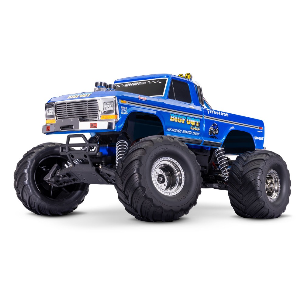 TRAXXAS Bigfoot No.1 blue 1/10 2WD Monster Truck RTR Brushed HD with battery and 4 Amp USB-C charger