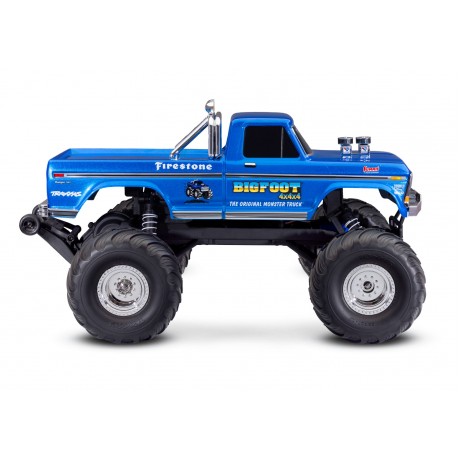 TRAXXAS Bigfoot No.1 blue 1/10 2WD Monster Truck RTR Brushed HD with battery and 4 Amp USB-C charger