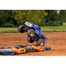 TRAXXAS Bigfoot No.1 blue 1/10 2WD Monster Truck RTR Brushed HD with battery and 4 Amp USB-C charger 