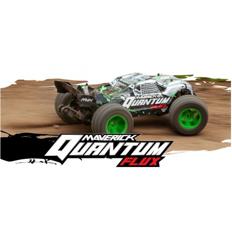 MAVERICK QUANTUM XT FLUX 1/10 4WD BRUSHLESS STADIUM TRUCK SILVER / GREEN