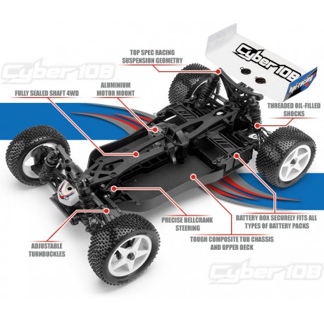 HPI CYBER 10B KIT WITH CB-1 CLEAR BODY - 4WD