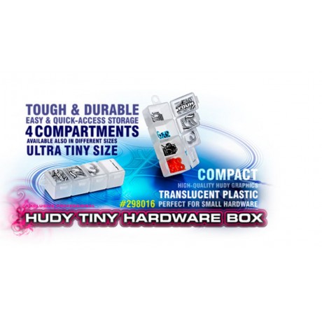 HUDY Tiny Hardware Box - 4-Compartments - 88 x 30mm