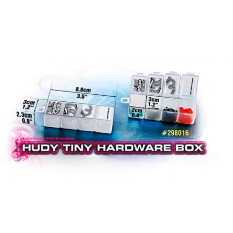 HUDY Tiny Hardware Box - 4-Compartments - 88 x 30mm
