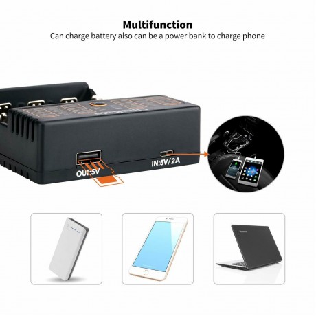 Liitokala-402 USB Battery Charger Output For A AA AAA 