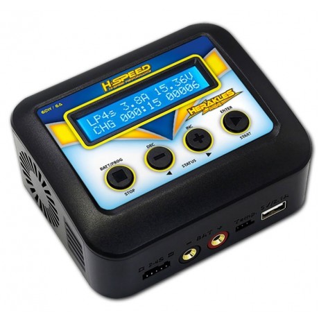 H-SPEED Herakles MINI AC charger 60W LiPo, LiHV, LiFe, LiIon 2-4s, NiMH/NiCd 6-8s