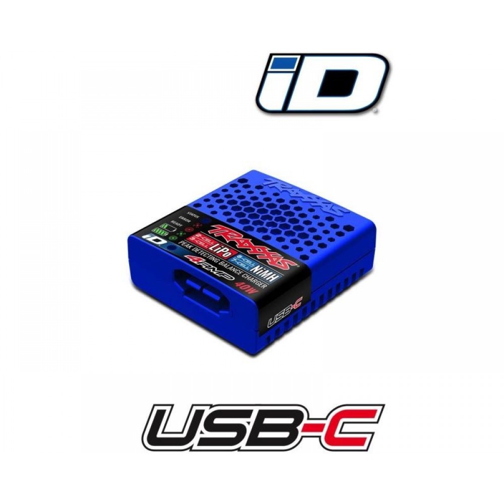 TRAXXAS 2985 EZ-Peak 40-Watt USB-C Multi-Chemistry Charger