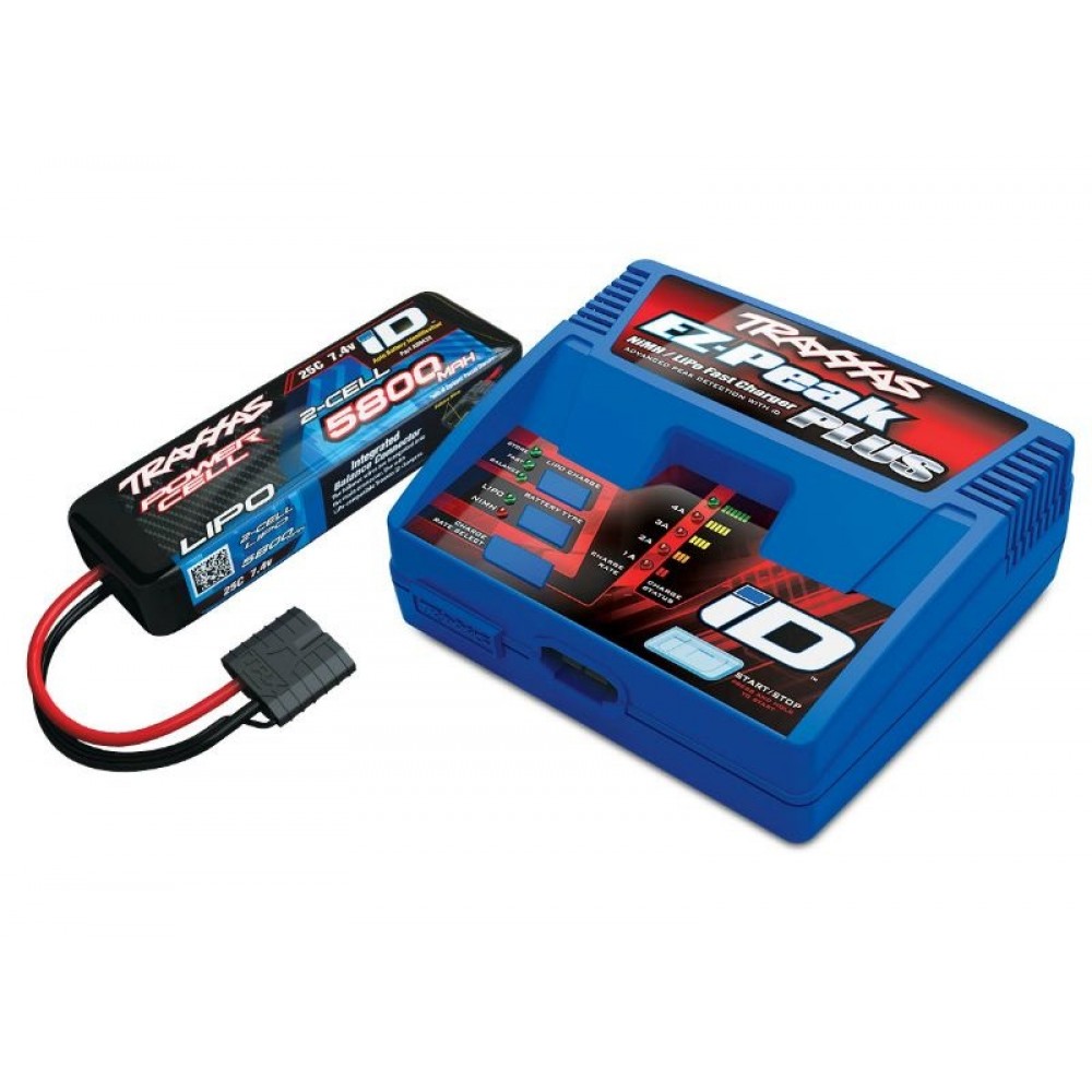 TRAXXAS 2992GX Battery/charger completer pack 2843X 5800mAh 7.4V 2-cell 25C LiPo battery 