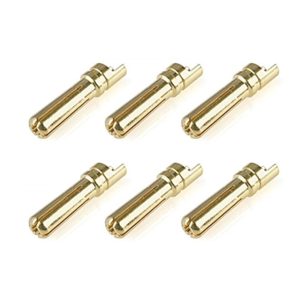 CORALLY Bullit Connector 4.0mm - Male - Solid Type - Wire Straight (6pcs)