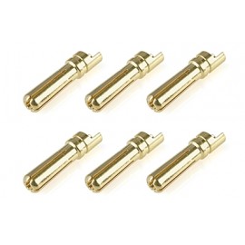 CORALLY Bullit Connector 4.0mm - Male - Solid Type - Wire Straight (6pcs) 