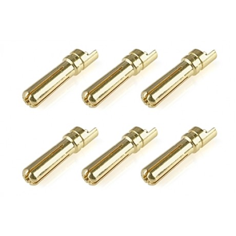 CORALLY Bullit Connector 4.0mm - Male - Solid Type - Wire Straight (6pcs)