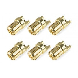 CORALLY Bullit Connector 6.5mm - Male - Solid Type - Wire Straight (6pcs) 