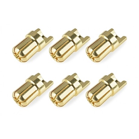 CORALLY Bullit Connector 6.5mm - Male - Solid Type - Wire Straight (6pcs)