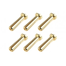 CORALLY Bullit Connector 4.0mm - Male - Solid Type - Wire 90° (6pcs)