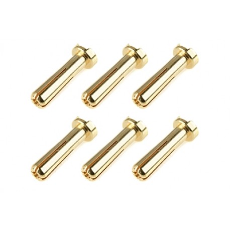 CORALLY Bullit Connector 4.0mm - Male - Solid Type - Wire 90° (6pcs)