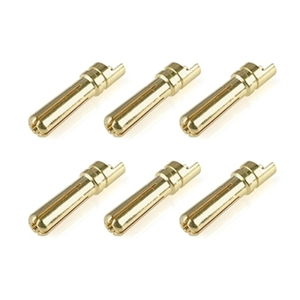CORALLY Bullit Connector 5.0mm - Male - Solid Type - Wire Straight (6pcs)