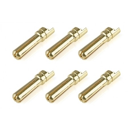 CORALLY Bullit Connector 5.0mm - Male - Solid Type - Wire Straight (6pcs)