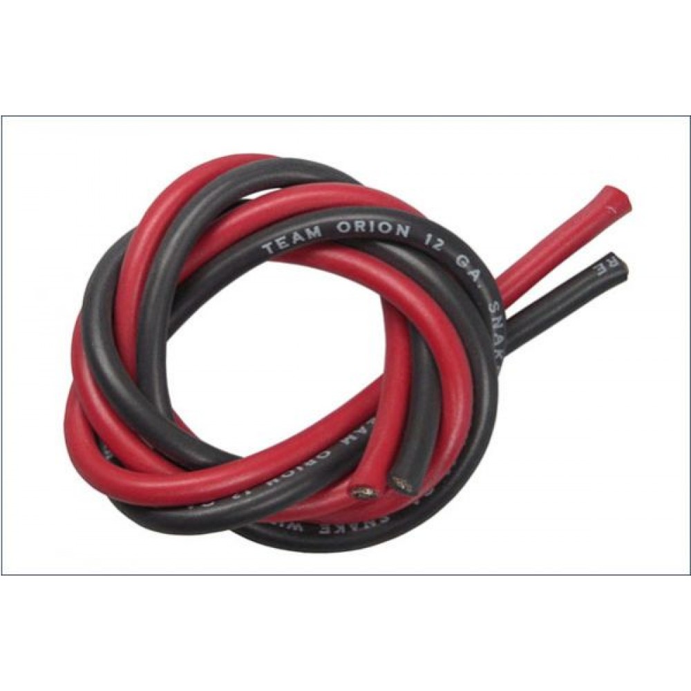 ORION SILICONE WIRE BLACK/RED 12 AWG (1M) 