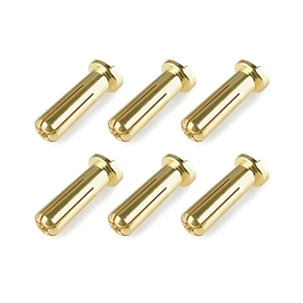 CORALLY Bullit Connector 5.0mm - Male - Solid Type - Wire 90° (6pcs)