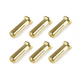CORALLY Bullit Connector 5.0mm - Male - Solid Type - Wire 90° (6pcs) 