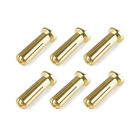 CORALLY Bullit Connector 5.0mm - Male - Solid Type - Wire 90° (6pcs)