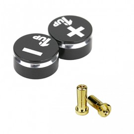 1UP RACING LowPro Bullet Plug Grips – Black/Black + LowPro Bullet Plugs 5mm (2pcs) 