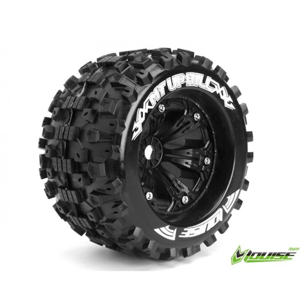 LOUISE MT-Uphill soft tire on 3.8 rim black 17mm 1/8 Monster Truck (2pcs) (rim W70xH97mm)