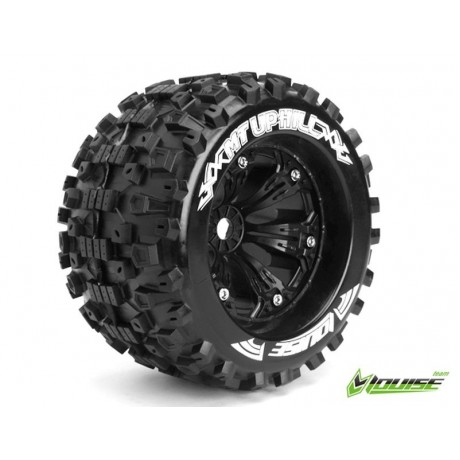 LOUISE MT-Uphill soft tire on 3.8 rim black 17mm 1/8 Monster Truck (2pcs) (rim W70xH97mm)