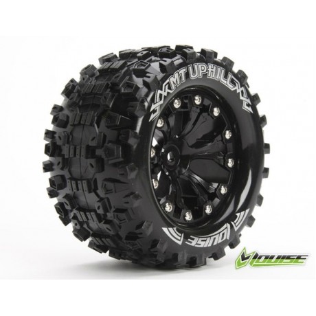 LOUISE MT-Uphill soft on 2.8 rim black 12mm (1/2-Offset) 1/10 Monster Truck - TRX 2WD front/4WD front/rear, Nitro rear (2pcs)
