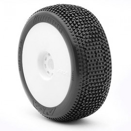 AKA 1:8 BUGGY IMPACT (SOFT - LONG WEAR) EVO WHEEL PRE-MOUNTED WHITE (2pcs)