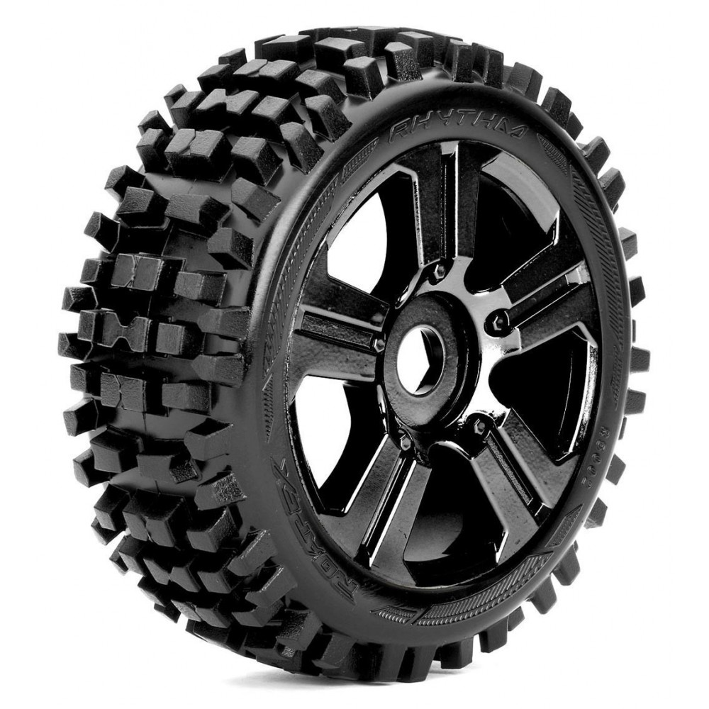 ROAPEX Buggy 1:8 tyre RHYTHM on Black wheels 17mm (4pcs)